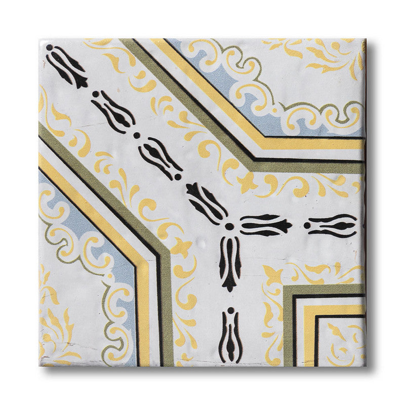 ANTIQUE: Sintra 1 Glazed Terracotta Field Deco Tile (6"x6"x1/2" | glossy)