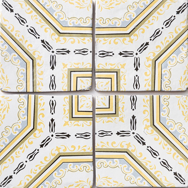 ANTIQUE: Sintra 1 Glazed Terracotta Field Deco Tile (6"x6"x1/2" | glossy)