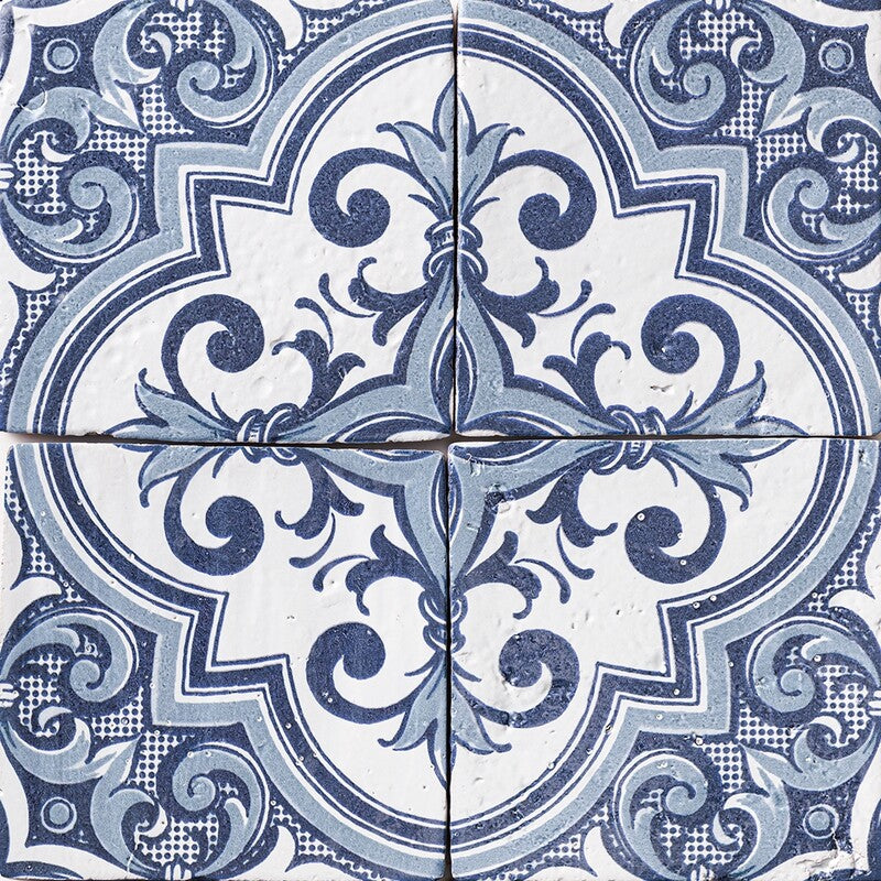 ANTIQUE: Sintra 2 Glazed Terracotta Field Deco Tile (6"x6"x1/2" | glossy)