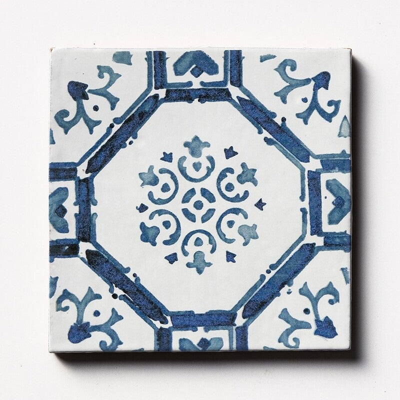 ANTIQUE: Sintra 3 Glazed Terracotta Field Deco Tile (6"x6"x1/2" | glossy)
