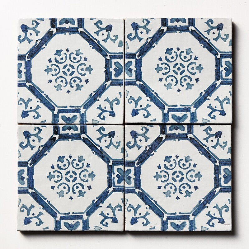 ANTIQUE: Sintra 3 Glazed Terracotta Field Deco Tile (6"x6"x1/2" | glossy)