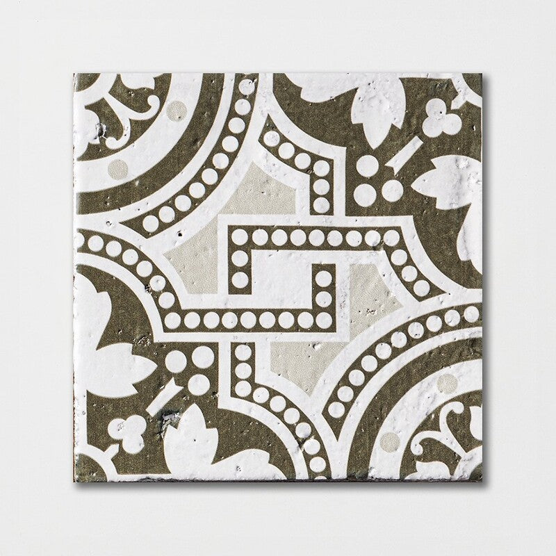 ANTIQUE: Palena 4 Glazed Terracotta Field Deco Tile (6"x6"x1/2" | glossy)