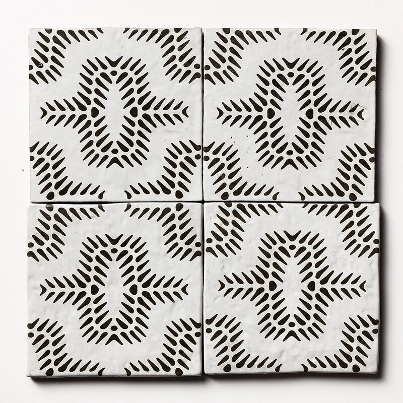 ANTIQUE: Bavi 2 Glazed Terracotta Field Deco Tile (6"x6"x1/2" | glossy)