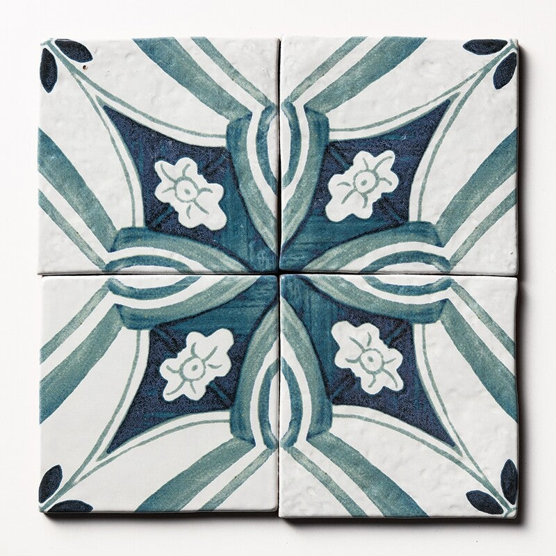 ANTIQUE: Antigua 3 Glazed Terracotta Field Deco Tile (6"x6"x1/2" | glossy)