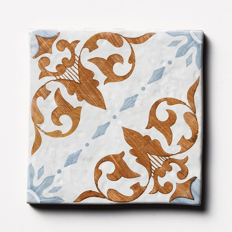 ANTIQUE: Antigua 4 Glazed Terracotta Field Deco Tile (6"x6"x1/2" | glossy)