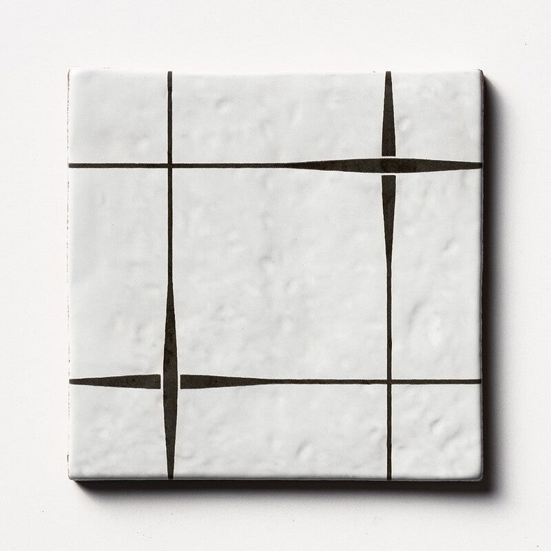 ANTIQUE: Zuni 6 Glazed Terracotta Field Deco Tile (6"x6"x1/2" | glossy)