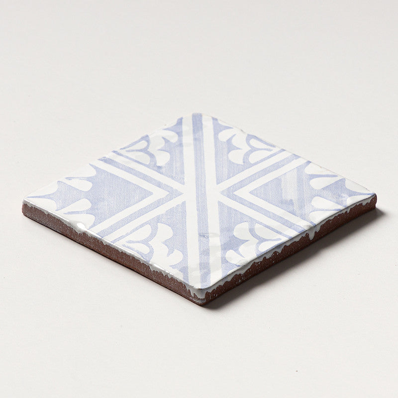 ANTIQUED MALLORCA: Indigo Wash Manorca Glazed Terracotta Field Deco Tile (6"x6"x3/8" | glossy)