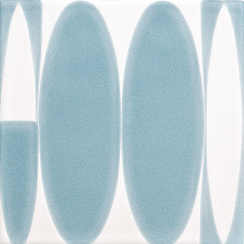 SEASIDE CERAMIC: Gidget Boards Surfs Up Field Deco Tile (glossy | 6"x6"x3/8" | beveled)