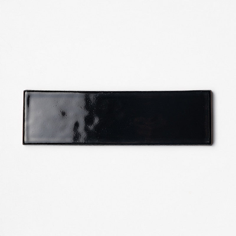FORTE BRICK STUDIO: Black Rectangle Field Tile (glossy | 2"x7"x1/4" | straight cut)