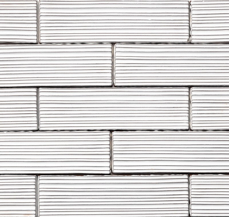 FORTE BRICK STUDIO: Royal White Legato Field Deco Tile (glossy | 2"x7"x1/4" | straight cut)