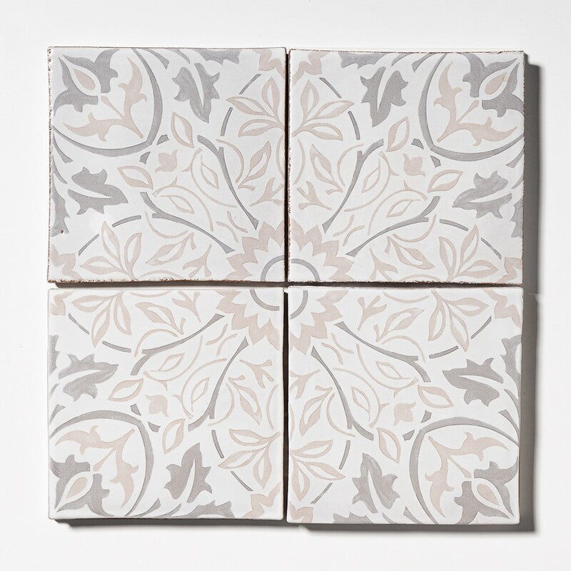 LEITMOTIF: Symphony Glazed Terracotta Field Deco Tile (6"x6"x3/8" | matte)