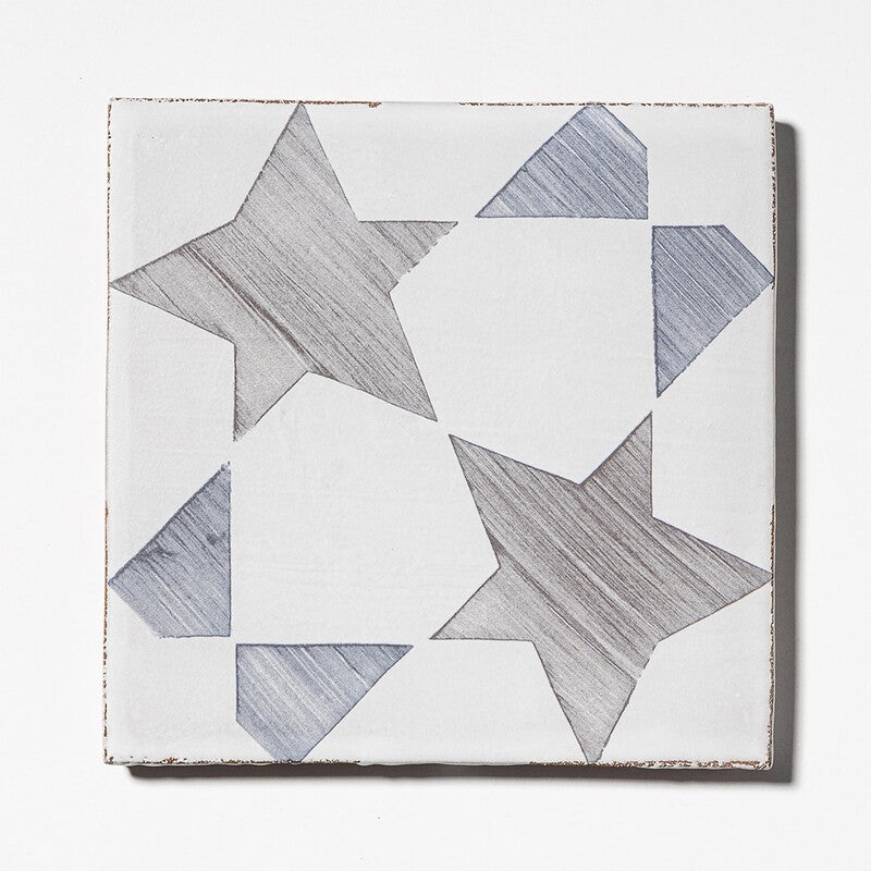 LEITMOTIF: Spinning Stars Glazed Terracotta Field Deco Tile (6"x6"x3/8" | matte)
