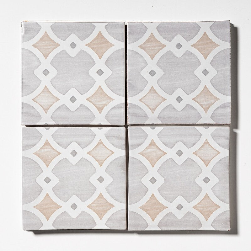 LEITMOTIF: Shadow Step Glazed Terracotta Field Deco Tile (6"x6"x3/8" | matte)