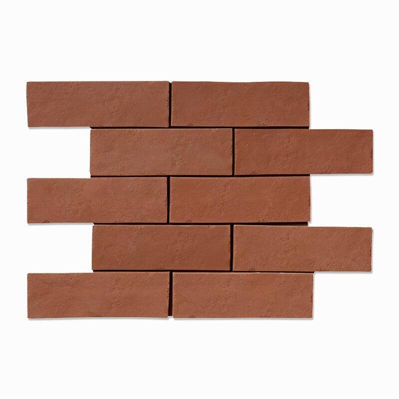 HANDMADE: Brown Rectangle Natural Terracotta Field Tile ( 2"x8"x3/8" | matte)
