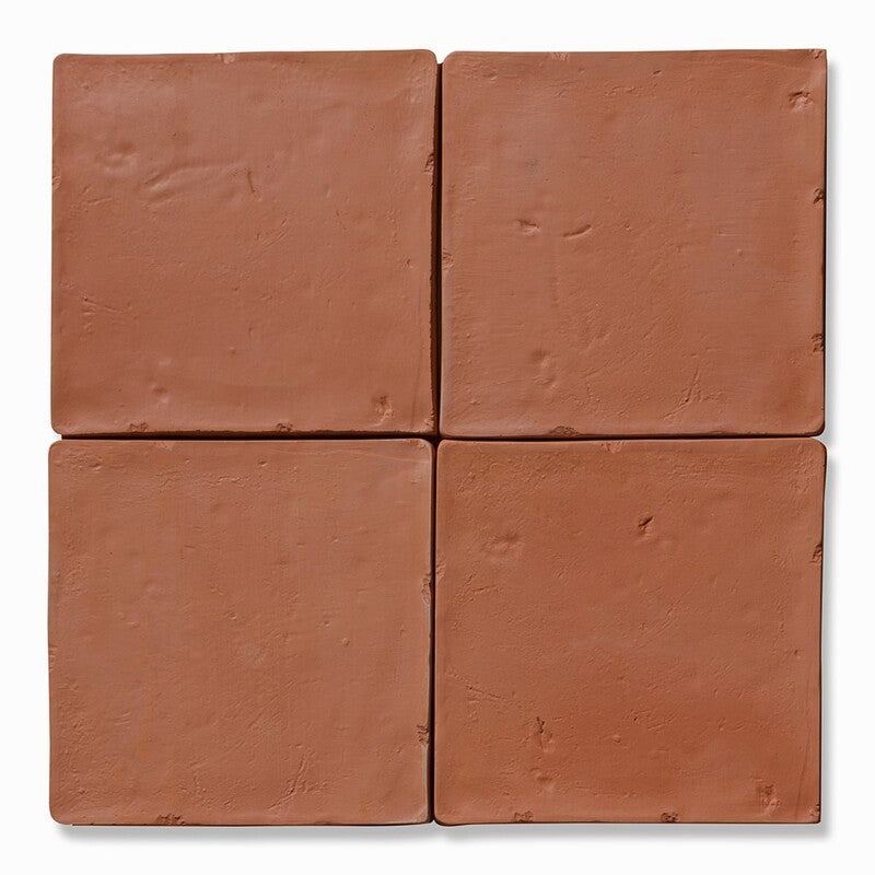 HANDMADE: Brown Square Natural Terracotta Field Tile ( 6"x6"x3/8" | matte)