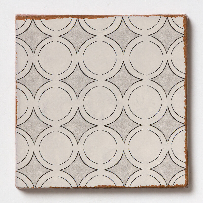 SEINE: Camille Glazed Terracotta Field Deco Tile (6"x6"x3/8" | matte)