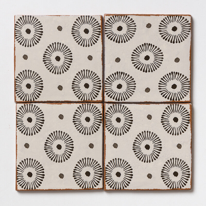 SEINE: Cercle Glazed Terracotta Field Deco Tile (6"x6"x3/8" | matte)