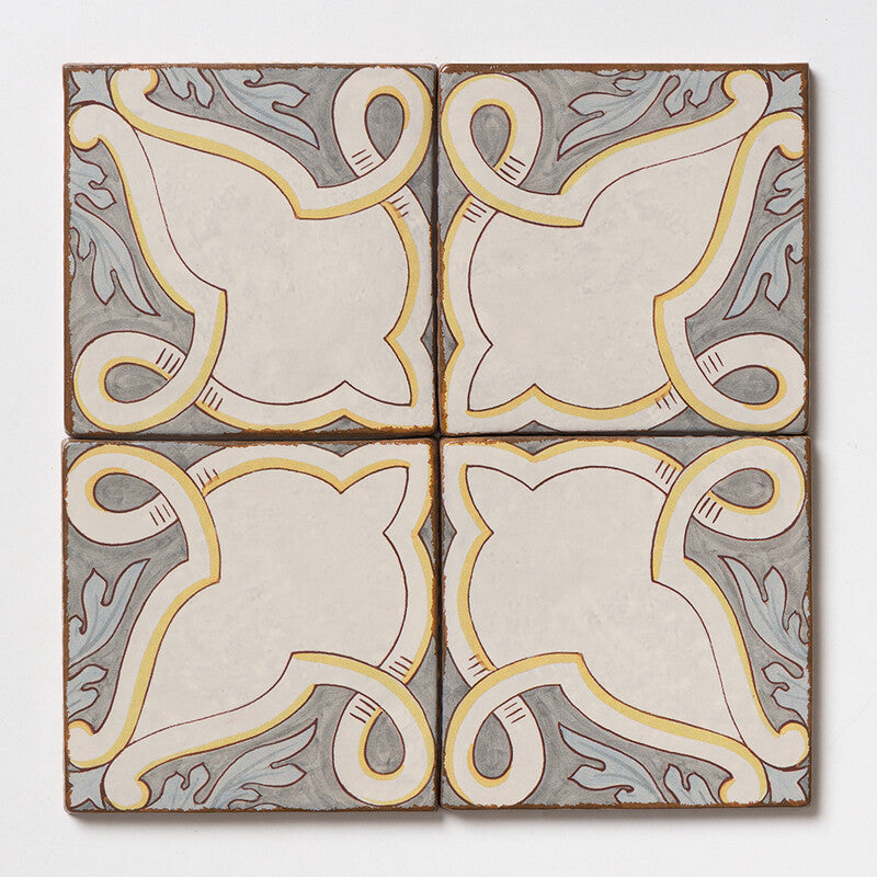 SEINE: Eloise Glazed Terracotta Field Deco Tile (6"x6"x3/8" | matte)