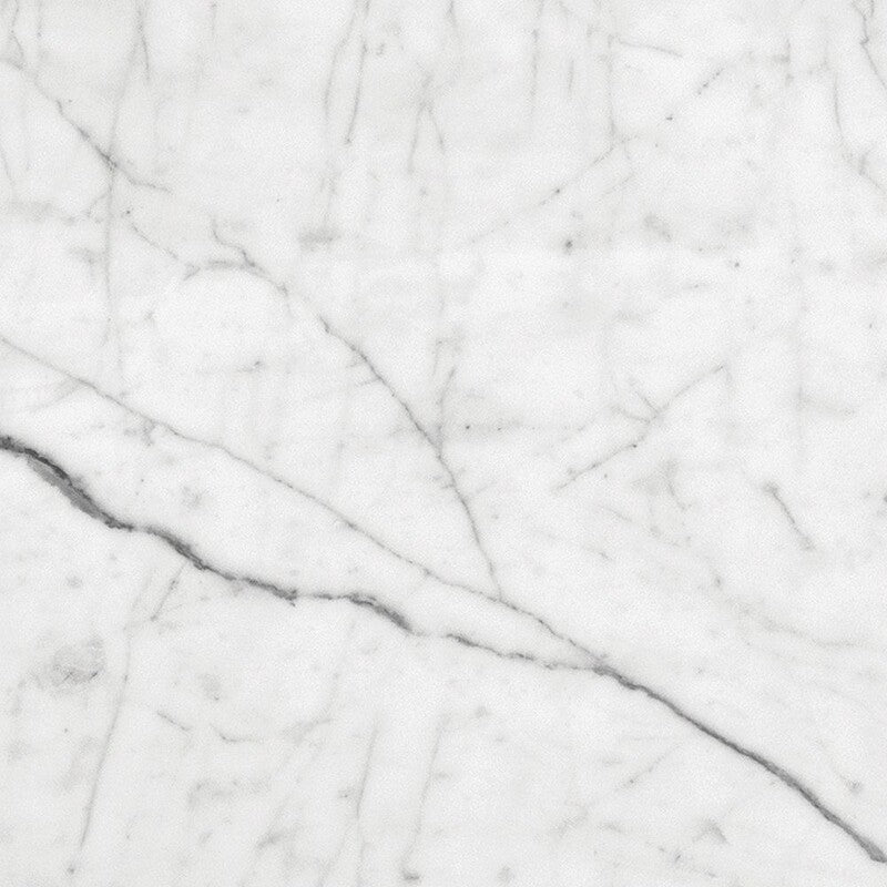 WHITE CARRARA : Square Field Tile (polished | 12"x12"x3/8" | beveled)