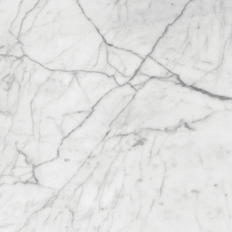 WHITE CARRARA : Square Field Tile (polished | 18"x18"x3/8" | straight cut)