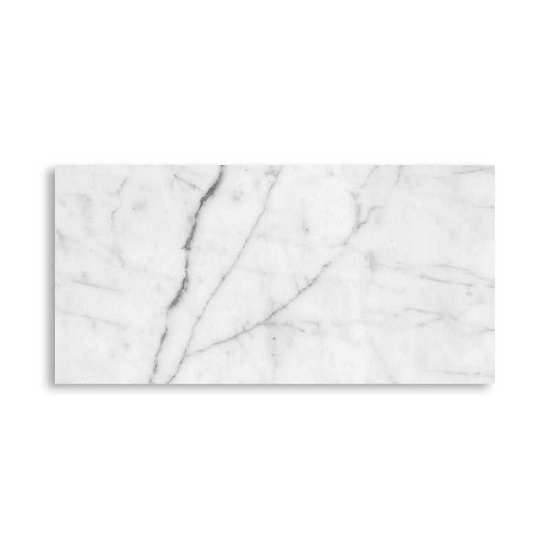 WHITE CARRARA : Rectangle Field Tile (honed | 2"x5"x3/4" | straight cut)