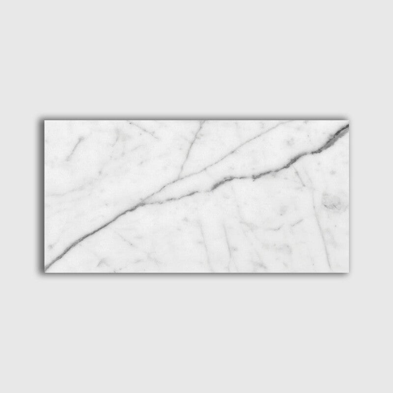 WHITE CARRARA : Rectangle Field Tile (polished | 2"x5"x3/4" | straight cut)