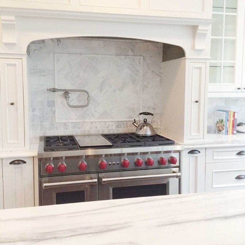 WHITE CARRARA : Rectangle Field Tile (polished | 2"x5"x3/4" | straight cut)