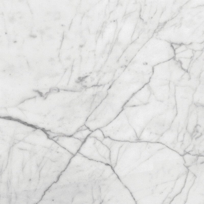 WHITE CARRARA : Square Field Tile (honed | 18"x18"x3/8" | straight cut)