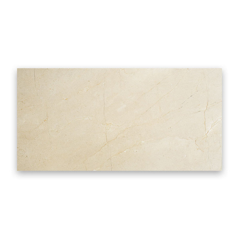 CREMA MARFIL : Rectangle Field Tile (polished | 12"x24"x3/8" | straight cut)