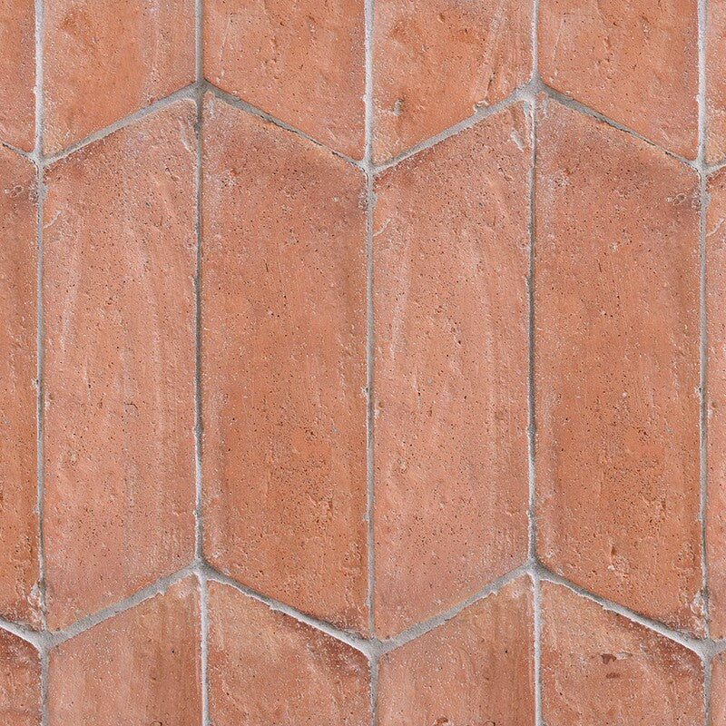 COTTO MED: Red Chevron Natural Terracotta Field Tile (4"x12"x3/4" | matte)