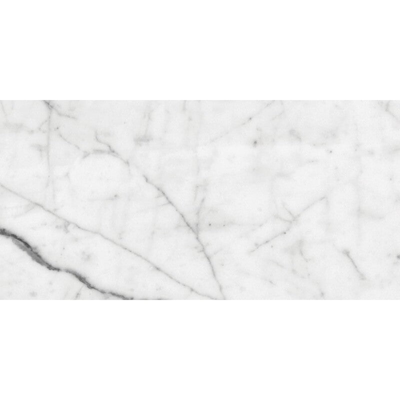 WHITE CARRARA : Rectangle Field Tile (honed | 6"x12"x3/8" | straight cut)