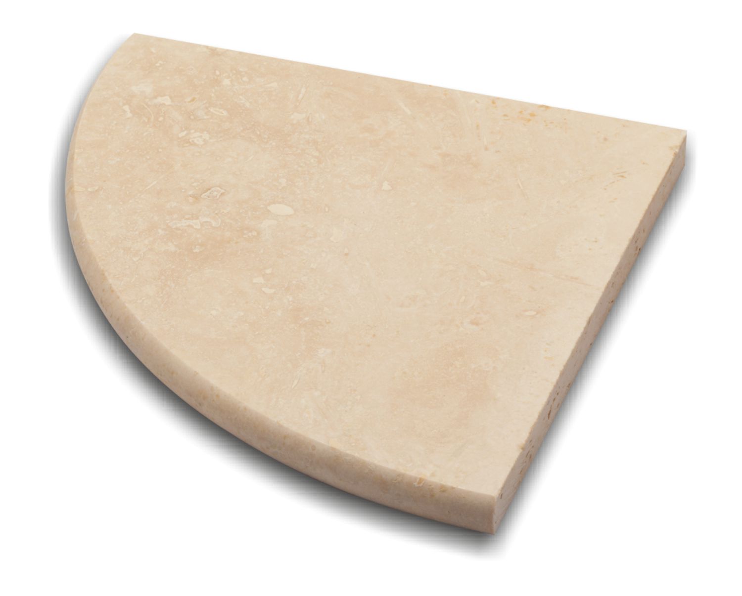 IVORY LIGHT: Travertine Corner Shelve Tile Accessory (9"x3/4" | filled, honed | rounded)