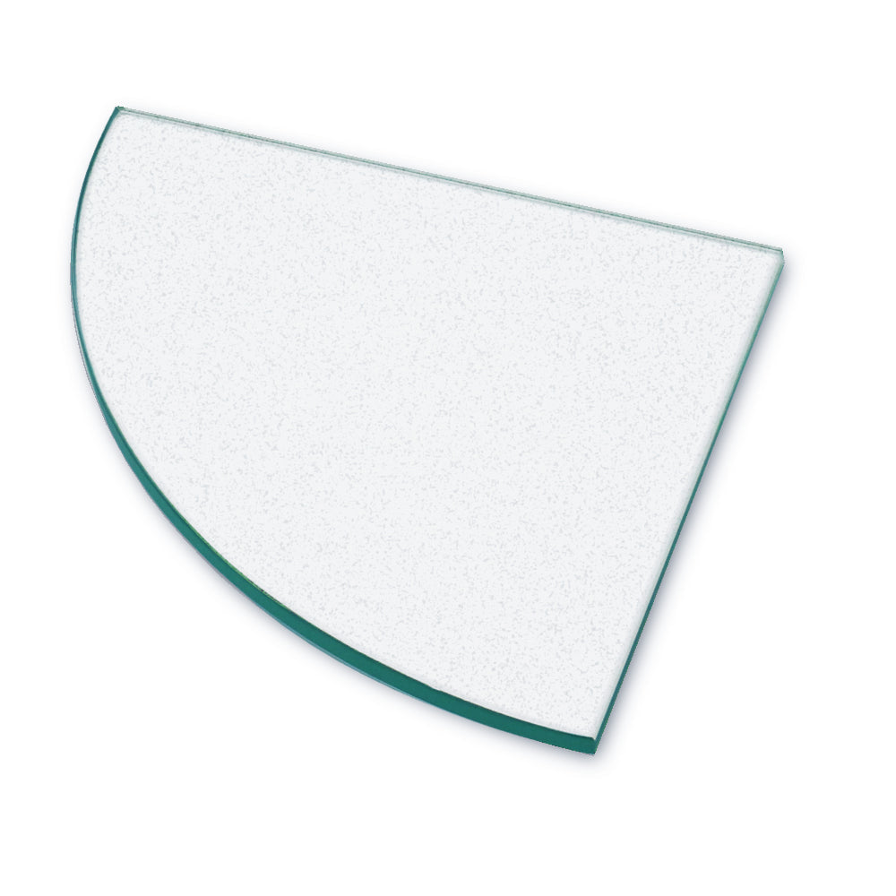 TEMPERED GLASS: Corner Shelve Tile Accessory (9"x1/4" | frosted | rounded)