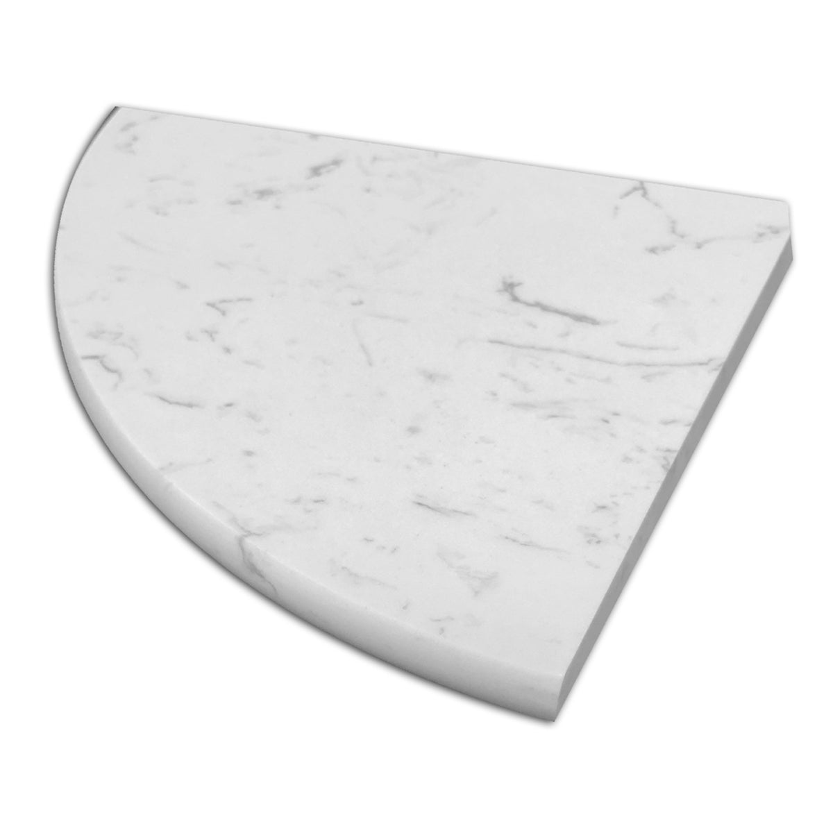 CARRARA: Engineered Marble Corner Shelve Tile Accessory (9"x3/4" | polished | rounded)