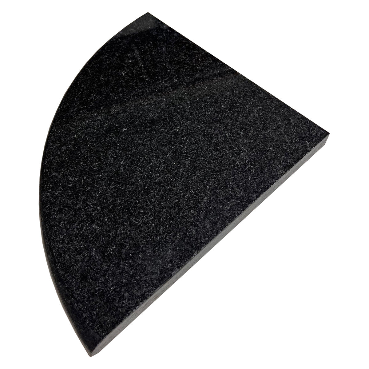 ABSOLUTE BLACK: Granite Corner Shelve Tile Accessory (9"x5/8" | polished | rounded)