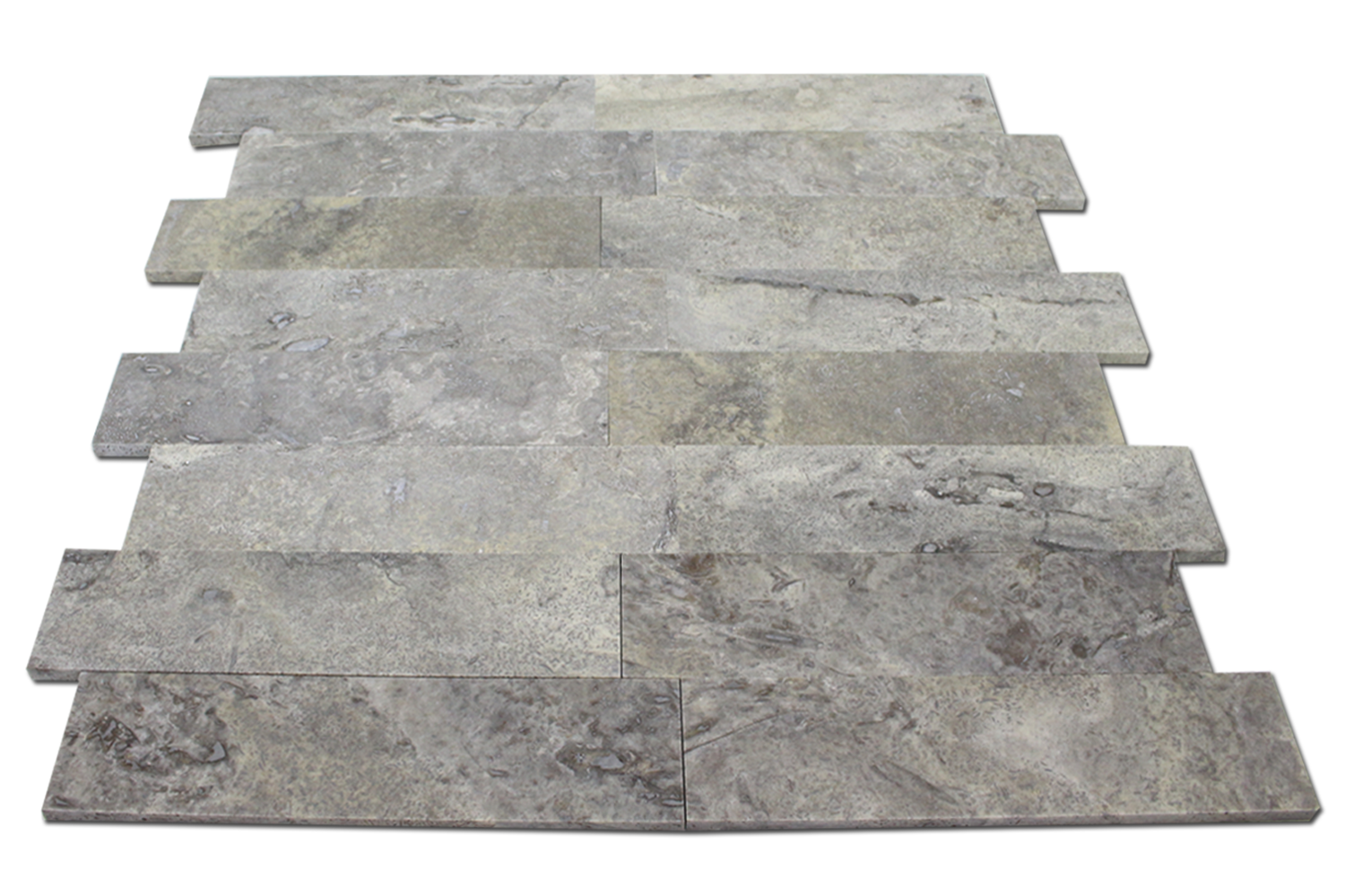 SILVER: Travertine Rectangle Field Tile (3"x12"x3/8" | filled, honed)