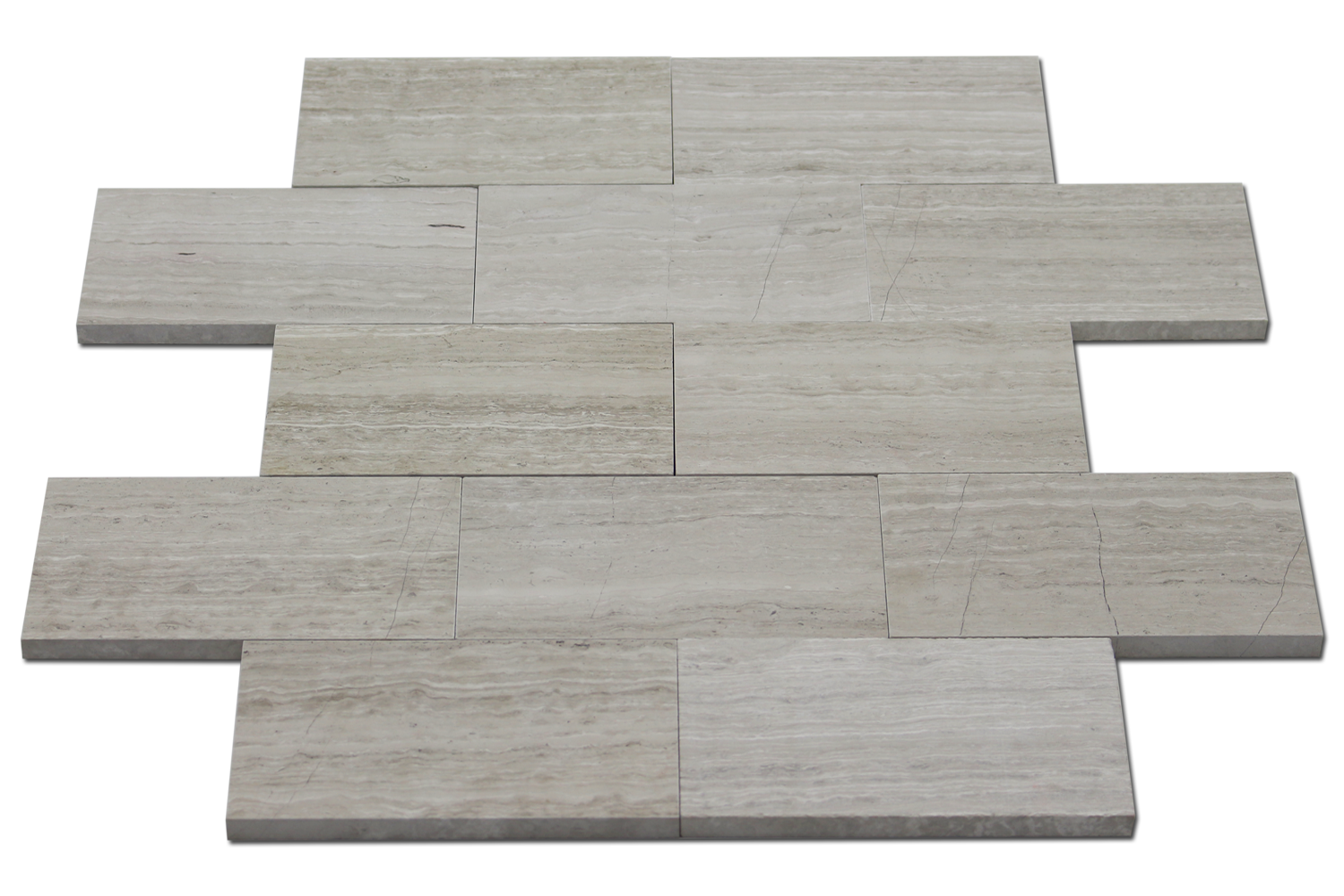 WOODEN WHITE: Marble Rectangle Field Tile (3"x12"x3/8" | honed)