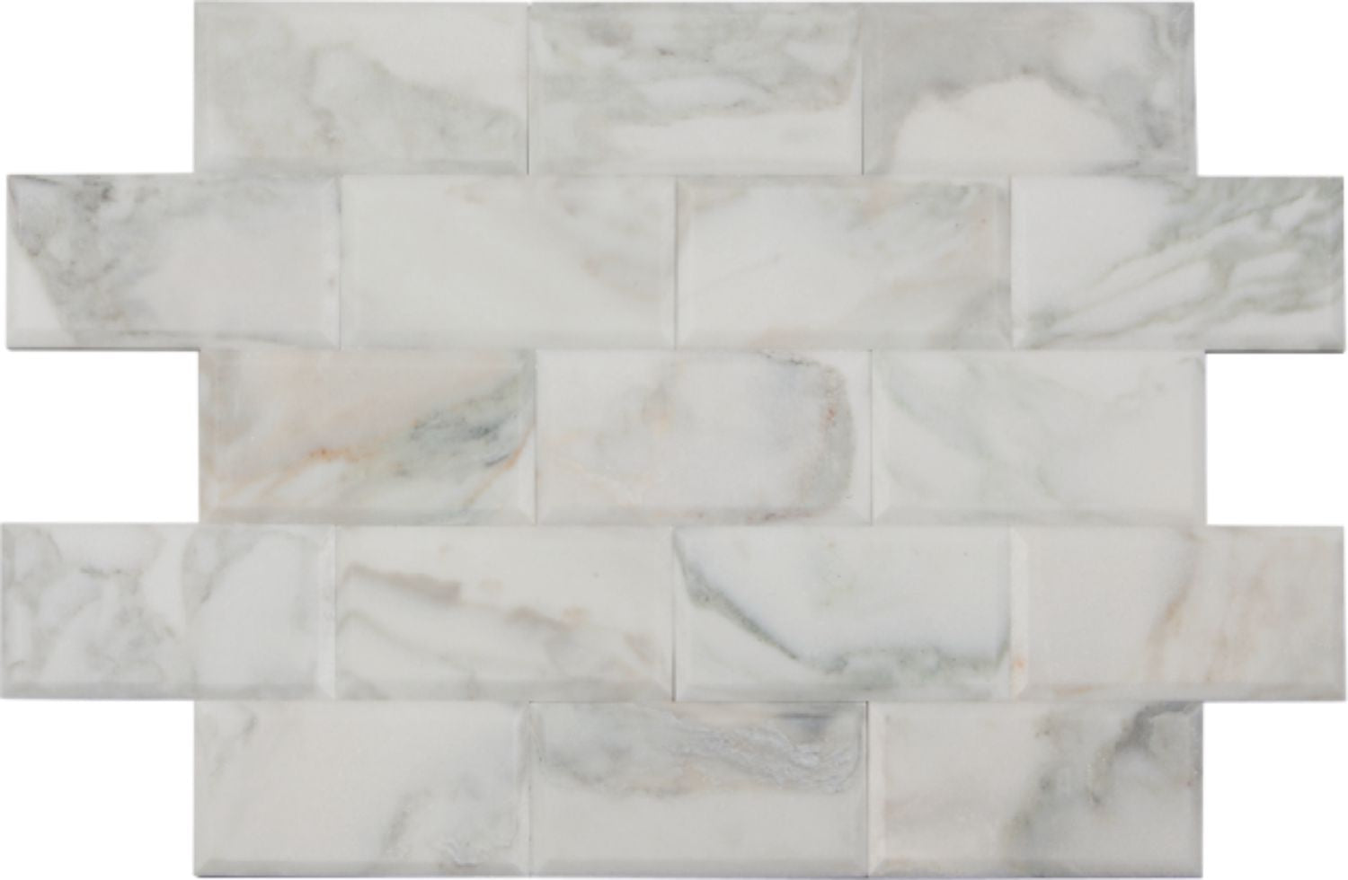 CALACATTA OLIVE: Marble Rectangle Field Tile (3"x6"x3/8" | polished | deep bevel)