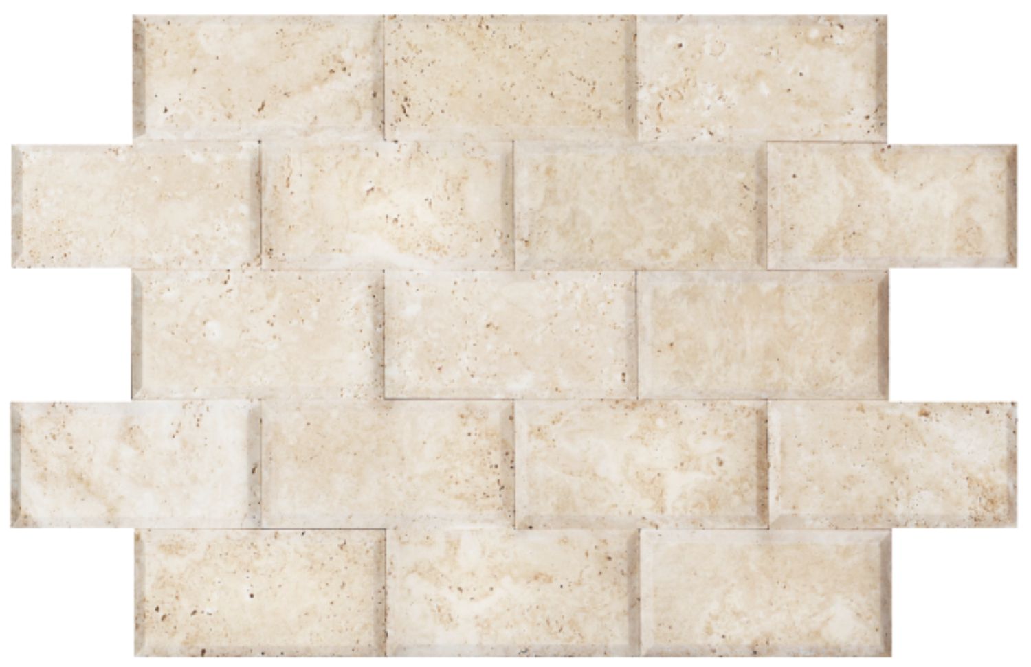 IVORY LIGHT: Travertine Rectangle Field Tile (3"x6"x3/8" | honed | deep bevel)