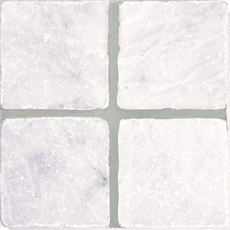 MILAS WHITE: Marble Rectangle Field Tile (3"x6"x3/8" | tumbled)