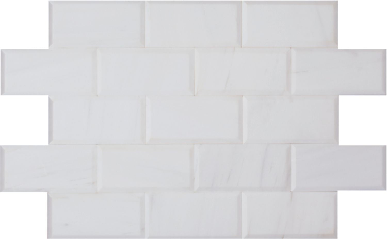 BIANCO VENATO: Dolomite Rectangle Field Tile (3"x6"x3/8" | polished | deep bevel)