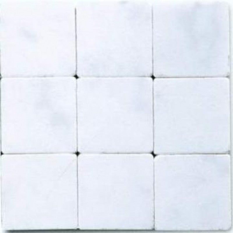 CARRARA: Marble Square Field Tile (4"x4"x3/8" | tumbled)