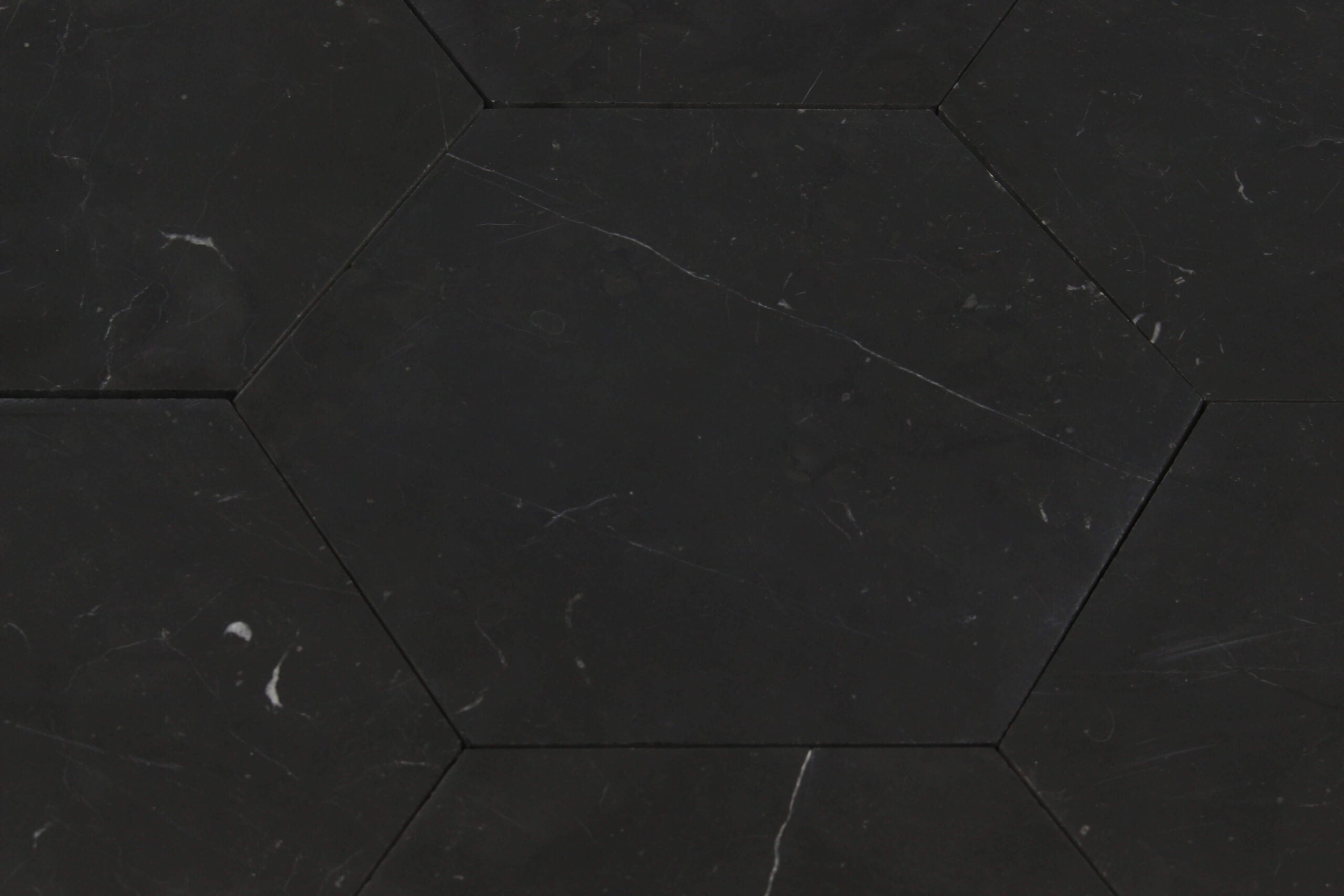 TAURUS BLACK: Marble Hexagon Field Tile (8"x9 1/4"x3/8" | honed)