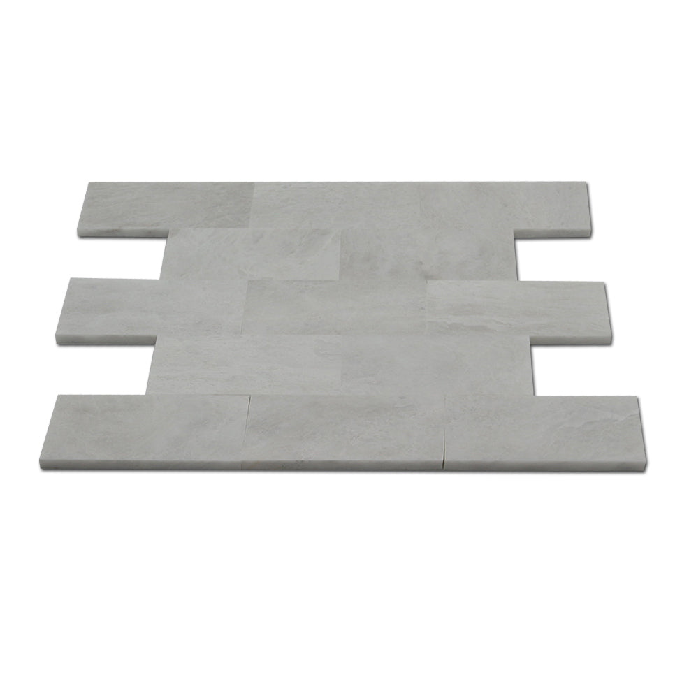 ICEBERG: Marble Interlocking Field Tile (6"x12"x3/8" | honed | eased bevel)