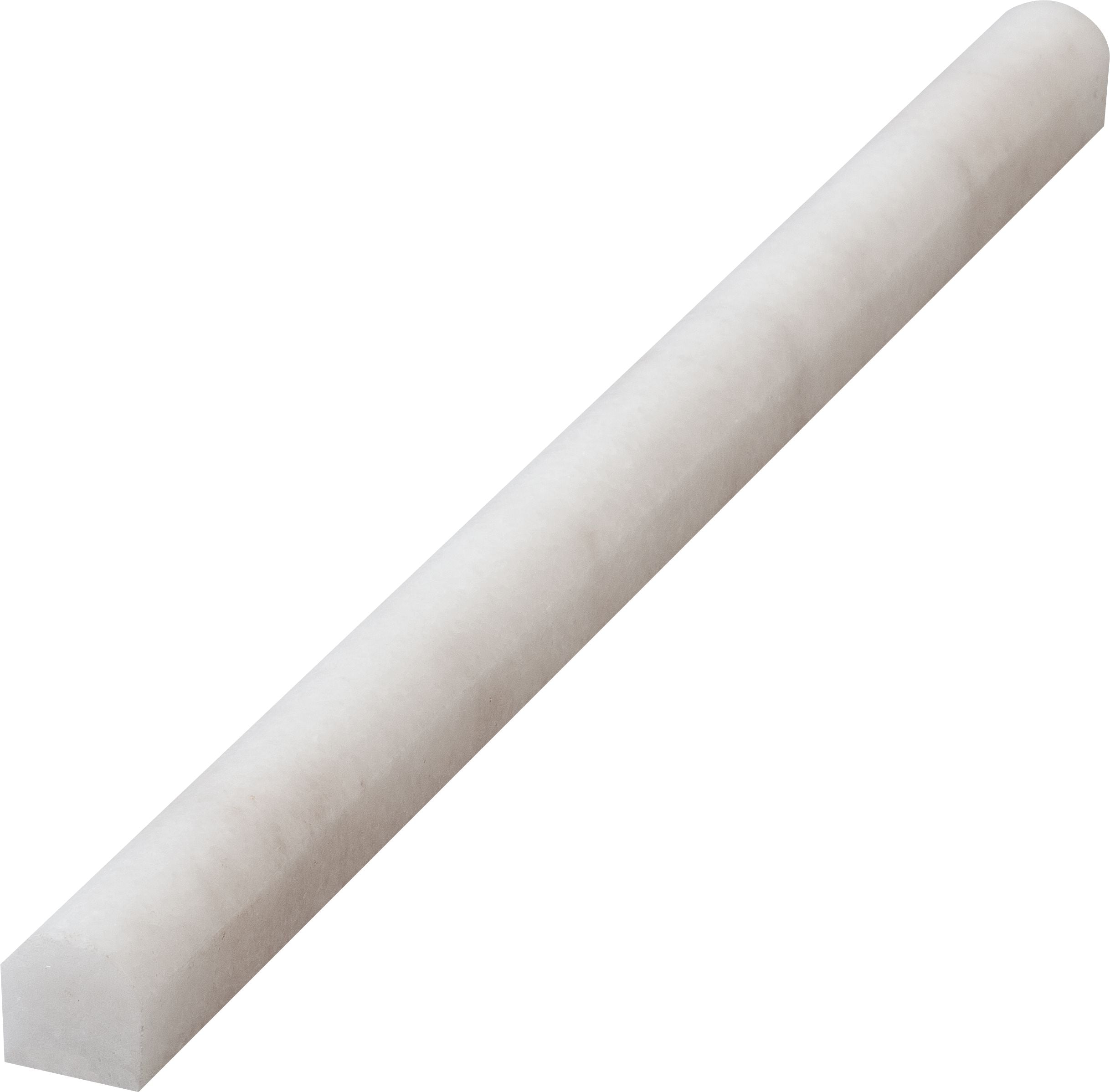 MILAS WHITE: Marble Pencil Tile Accessory (3/4"x12"x3/4" | honed | bullnosed)