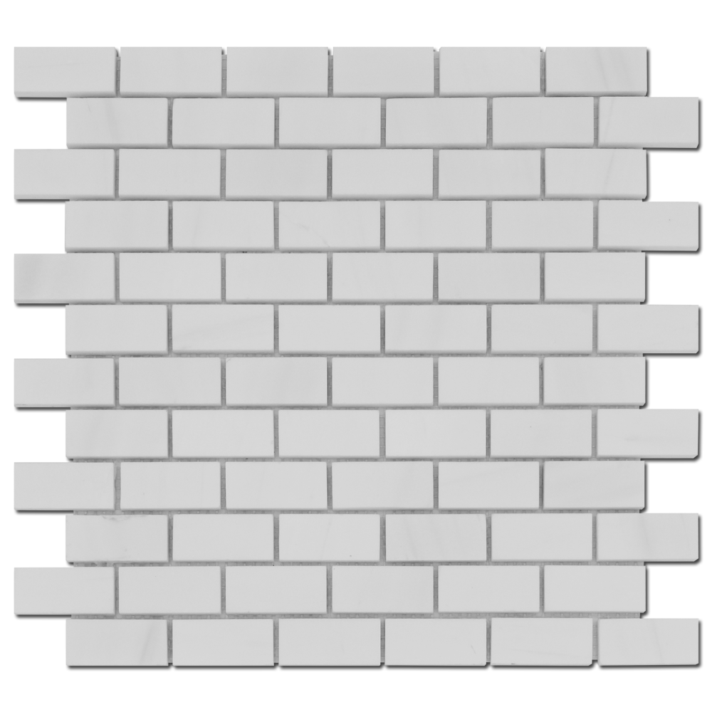 BIANCO VENATO: Dolomite Staggered Joint Mosaic (12"x12"x3/8" | honed)