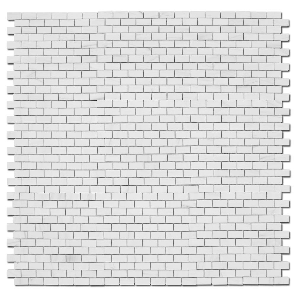 BIANCO VENATO: Dolomite Staggered Joint Mosaic (12"x12"x3/8" | honed)