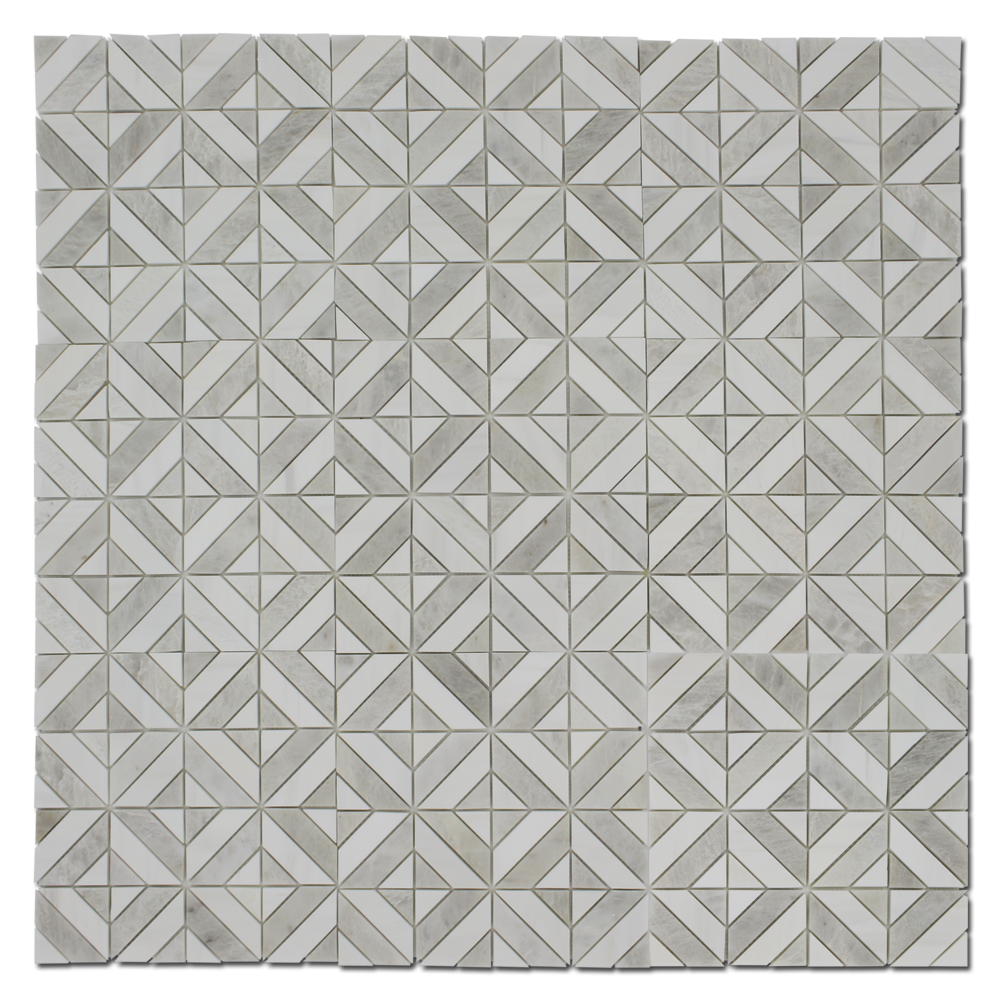 BIANCO VENATO: Iceberg Dolomite Matrix Mosaic (12"x12"x3/8" | polished)