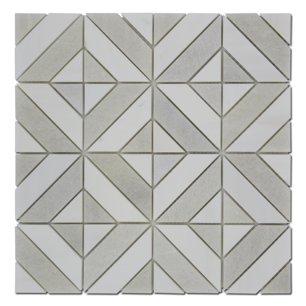 BIANCO VENATO: Imperial White Dolomite Matrix Mosaic (12"x12"x3/8" | polished)