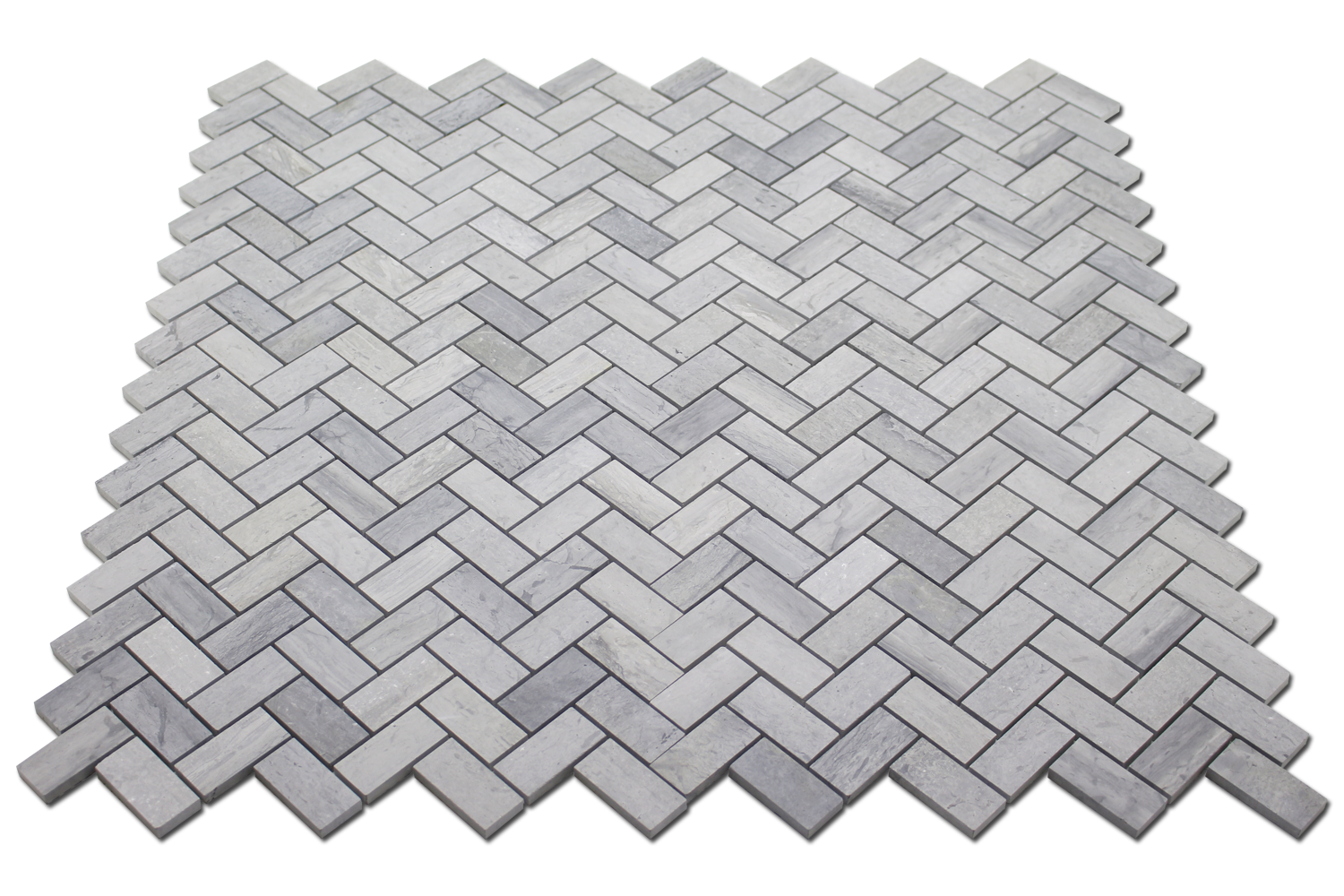 BLUE SAVOY: Marble 1"X2" Herringbone Mosaic (12"x12"x1/4" | honed)